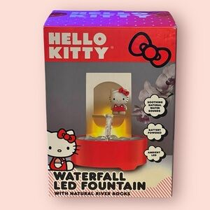 Sanrio Hello Kitty LED Waterfall Fountain With Natural River Rocks